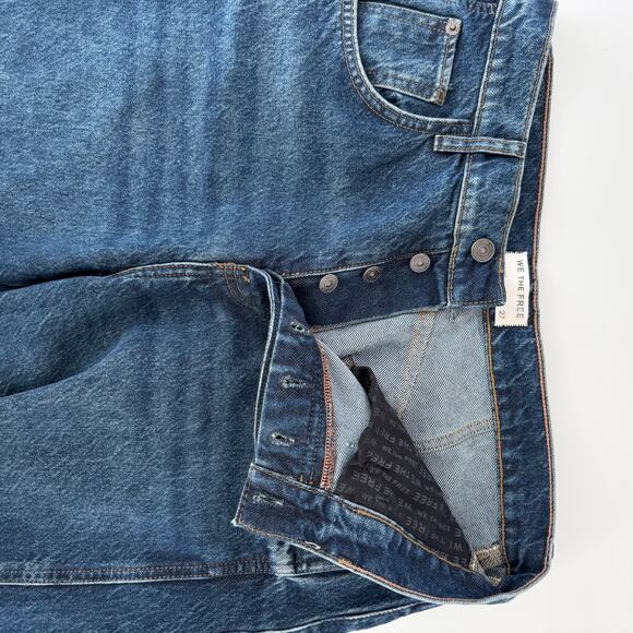 Free People We The Free Good Luck Mid Rise Barrel Jeans Womens 27 Denim Pants - Picture 11 of 13